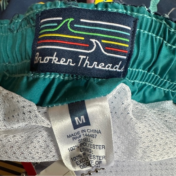 NWT Broken Threads Swim Trunks in Navy with Tiki and Pineapple Print, Size M - Picture 4 of 5